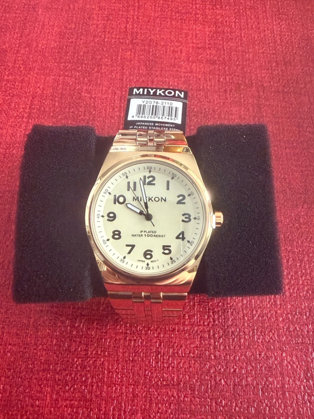 MIYKON Men's Gold Stainless Steel Analog Watch - Gold Dial